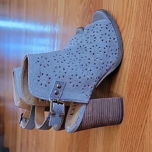 Diba Leather Peep Toe Ankle Booties